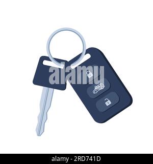 Car key. Charm of the alarm system. Vector illustration in flat style Stock Vector