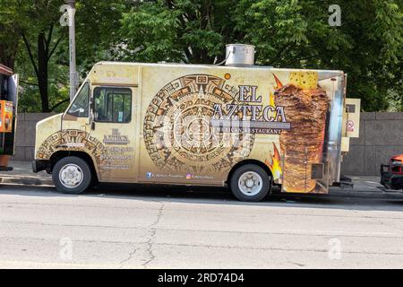 American Street Food Truck El Azteca Mexican Restaurant Food Truck On