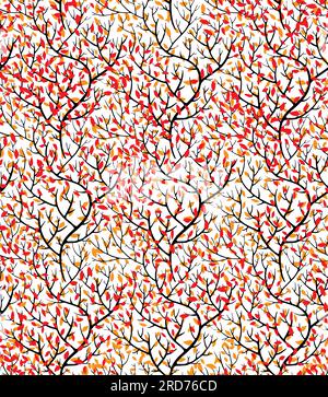 Tree or bushes branches with red leaves vector Stock Vector