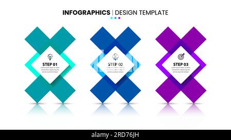 Infographic template with icons and 3 options or steps. Abstract banners. Can be used for workflow layout, diagram, webdesign. Vector illustration Stock Vector