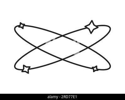Dizzy stars monochrome flat vector object Stock Vector