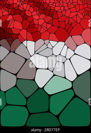 Hungary, hungarian map above in low poly design style. Vector illustration in red, white, green flag colors. Stock Vector