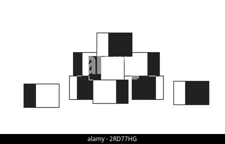 Cubes in kindergarten monochrome flat vector object Stock Vector