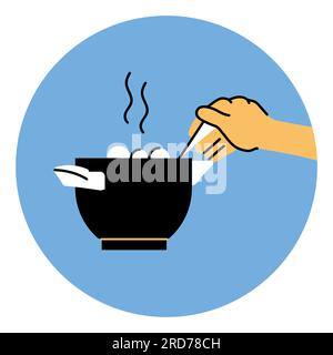 Cook soup color line icon. Cooking food. Meal preparation Stock Vector