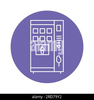 Self-service ice cream machine black line icon. Pictogram for web page, mobile app, promo. Stock Vector