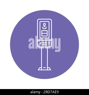 Self-service ticket machine black line icon. Pictogram for web page, mobile app, promo. Stock Vector