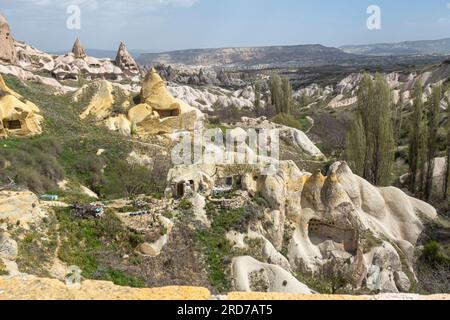 Güvercinlik Valley, Pigeon Valley view from Uchisar Cappadocia Turkey Stock Photo