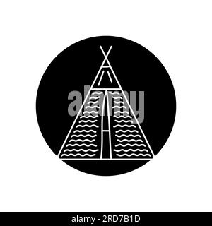 Game tent black line icon. Pictogram for web page, mobile app, promo. Stock Vector