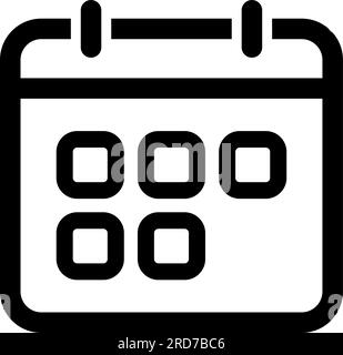 Linear icon of empty dates on tear-off calendar as reminder of event Stock Vector