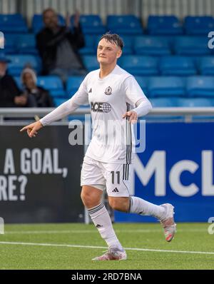 Cove Rangers FC, Balmoral Stadium, Cove, Aberdeen, UK. 18th July, 2023. This is from the Viaply Cup game between Cove Rangers FC and Clyde FC. PICTURE CONTENT - COVE - KYLE CONNELL Credit: JASPERIMAGE/Alamy Live News Stock Photo