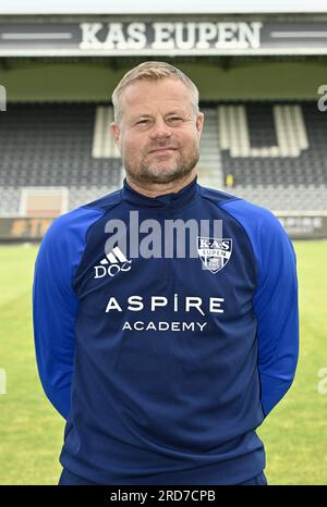 Eupen, Belgium. 19th July, 2023. Eupen's doctor Stefan Ivic poses for a portrait picture at the 2023-2024 season photoshoot of Belgian Jupiler Pro League team KAS Eupen, Wednesday 19 July 2023 in Eupen. BELGA PHOTO JOHN THYS Credit: Belga News Agency/Alamy Live News Stock Photo