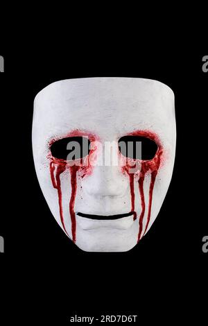 Creepy bloody mask isolated on black background with clipping path Stock Photo