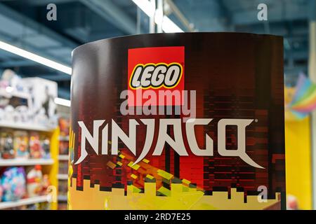 Lego box on the shop display for sale, Lego Star Wars, Speed, Super Heroes,  City, Juniors, Classic, Duplo, Creator, Technic, Friends, Ninjago, Elves  Stock Photo - Alamy