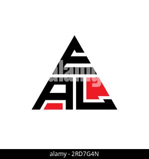 EAL triangle letter logo design with triangle shape. EAL triangle logo design monogram. EAL triangle vector logo template with red color. EAL triangul Stock Vector