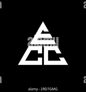 ECC triangle letter logo design with triangle shape. ECC triangle logo design monogram. ECC triangle vector logo template with red color. ECC triangul Stock Vector