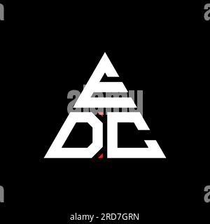 EDC triangle letter logo design with triangle shape. EDC triangle logo design monogram. EDC triangle vector logo template with red color. EDC triangul Stock Vector