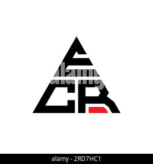 ECR triangle letter logo design with triangle shape. ECR triangle logo design monogram. ECR triangle vector logo template with red color. ECR triangul Stock Vector