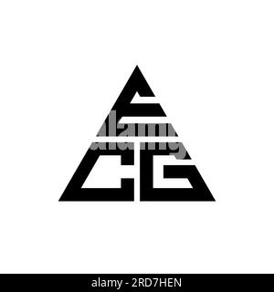ECG triangle letter logo design with triangle shape. ECG triangle logo ...