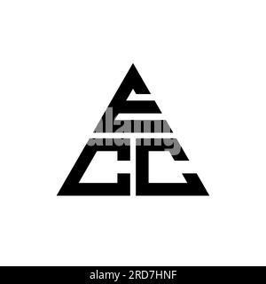 ECC triangle letter logo design with triangle shape. ECC triangle logo design monogram. ECC triangle vector logo template with red color. ECC triangul Stock Vector