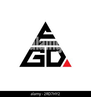 EGD triangle letter logo design with triangle shape. EGD triangle logo design monogram. EGD triangle vector logo template with red color. EGD triangul Stock Vector