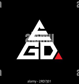 EGD triangle letter logo design with triangle shape. EGD triangle logo design monogram. EGD triangle vector logo template with red color. EGD triangul Stock Vector