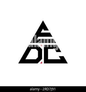 EDC triangle letter logo design with triangle shape. EDC triangle logo design monogram. EDC triangle vector logo template with red color. EDC triangul Stock Vector