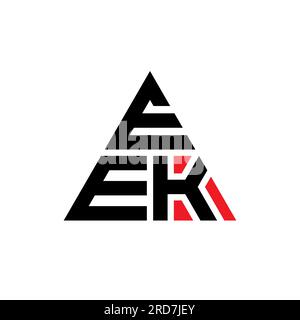 EEK triangle letter logo design with triangle shape. EEK triangle logo design monogram. EEK triangle vector logo template with red color. EEK triangul Stock Vector