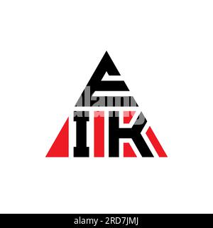 EIK triangle letter logo design with triangle shape. EIK triangle logo design monogram. EIK triangle vector logo template with red color. EIK triangul Stock Vector