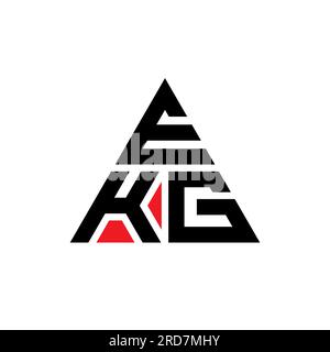 EKG triangle letter logo design with triangle shape. EKG triangle logo design monogram. EKG triangle vector logo template with red color. EKG triangul Stock Vector