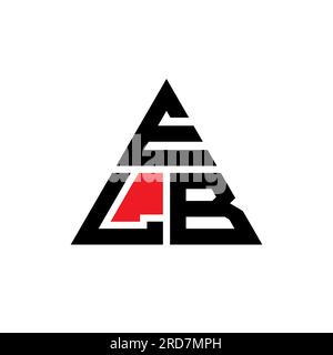 ELB triangle letter logo design with triangle shape. ELB triangle logo design monogram. ELB triangle vector logo template with red color. ELB triangul Stock Vector