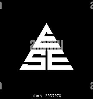 ESE triangle letter logo design with triangle shape. ESE triangle logo design monogram. ESE triangle vector logo template with red color. ESE triangul Stock Vector