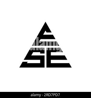 ESE triangle letter logo design with triangle shape. ESE triangle logo design monogram. ESE triangle vector logo template with red color. ESE triangul Stock Vector