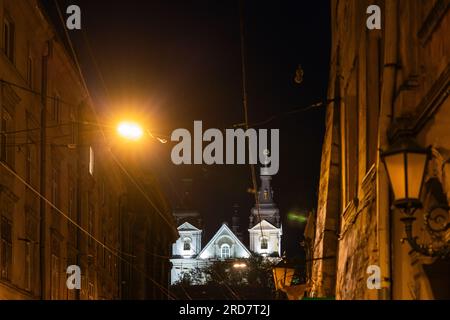 Lviv, Ukraine - July 12, 2023: View on Carmelite Church,  Michael the Archangel church in Lviv Stock Photo