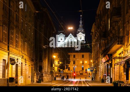 Lviv, Ukraine - July 12, 2023: View on Carmelite Church,  Michael the Archangel church in Lviv Stock Photo