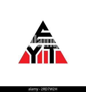 EYT triangle letter logo design with triangle shape. EYT triangle logo design monogram. EYT triangle vector logo template with red color. EYT triangul Stock Vector