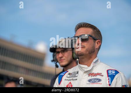 Hampton, GA, USA. 8th July, 2023. NASCAR Cup Driver, J J Yeley (15) takes to the track to qualify for the Quaker State 400 Available at Walmart at the Atlanta Motor Speedway in Hampton GA. (Credit Image: © Walter G. Arce Sr./ZUMA Press Wire) EDITORIAL USAGE ONLY! Not for Commercial USAGE! Stock Photo