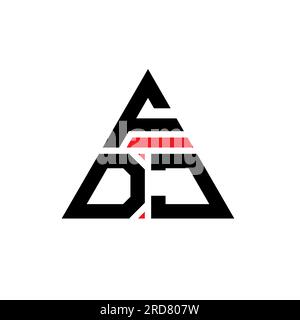 FDJ triangle letter logo design with triangle shape. FDJ triangle logo ...