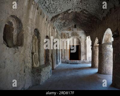 Stepanakert, Azerbaijan. 14th June, 2019. The architecture of Dadivank, an Armenian Apostolic monastery, in Kalbajar, Nagorno-Karabakh. The unrecognised yet de facto independent country in South Caucasus, Nagorno-Karabakh (also known as Artsakh) has been in the longest-running territorial dispute between Azerbaijan and Armenia in post-Soviet Eurasia since the collapse of Soviet Union. It is mainly populated by ethnic Armenians. (Credit Image: © Jasmine Leung/SOPA Images via ZUMA Press Wire) EDITORIAL USAGE ONLY! Not for Commercial USAGE! Stock Photo