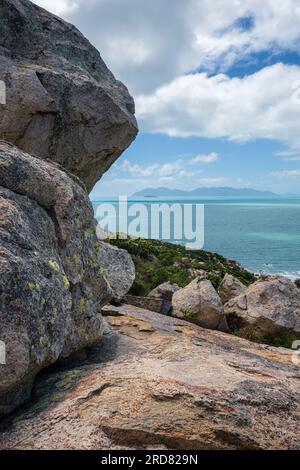 View towards Middle Island from Mother Beddock, Rose Bay, Bowen, Queensland, Australia Stock Photo