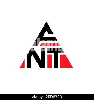 FNT triangle letter logo design with triangle shape. FNT triangle logo design monogram. FNT triangle vector logo template with red color. FNT triangul Stock Vector