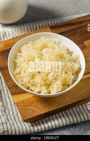 Homemade Preserved German Sauerkraut in a Bowl Stock Photo