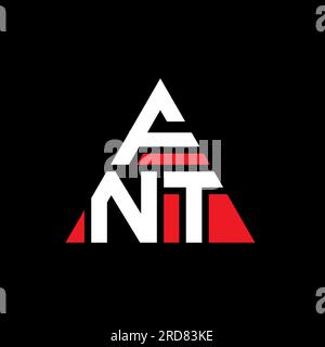 FNT triangle letter logo design with triangle shape. FNT triangle logo design monogram. FNT triangle vector logo template with red color. FNT triangul Stock Vector