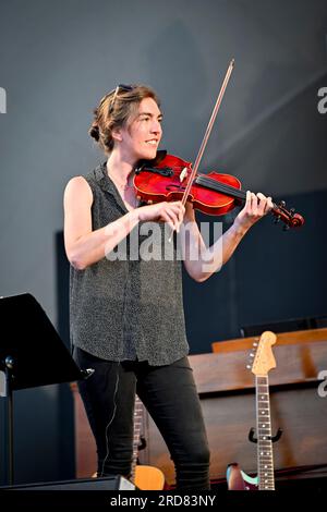 Singer songwriter, Maya De Vitry, Vancouver Folk Music Festival, Jericho Park, Vancouver, British Columbia, Canada Stock Photo