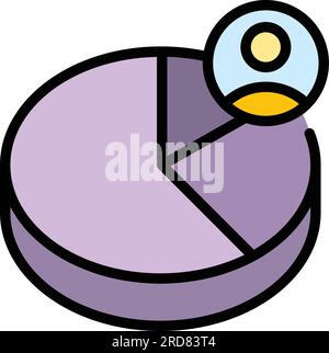 Management pie chart icon outline vector. Circle graph. Circular percent color flat Stock Vector