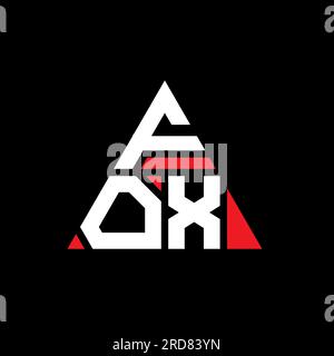 FOX triangle letter logo design with triangle shape. FOX triangle logo design monogram. FOX triangle vector logo template with red color. FOX triangul Stock Vector