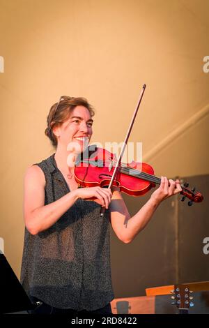 Singer songwriter, Maya De Vitry, Vancouver Folk Music Festival, Jericho Park, Vancouver, British Columbia, Canada Stock Photo