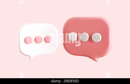Speech bubble collection in realistic 3D style. Social media dialogue symbols with dots. Vector illustration Stock Vector