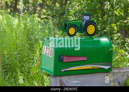 Rural roadside mailbox in Muskoka Ontario Canada Stock Photo