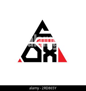 FOX triangle letter logo design with triangle shape. FOX triangle logo design monogram. FOX triangle vector logo template with red color. FOX triangul Stock Vector