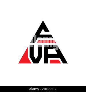 FVA triangle letter logo design with triangle shape. FVA triangle logo design monogram. FVA triangle vector logo template with red color. FVA triangul Stock Vector